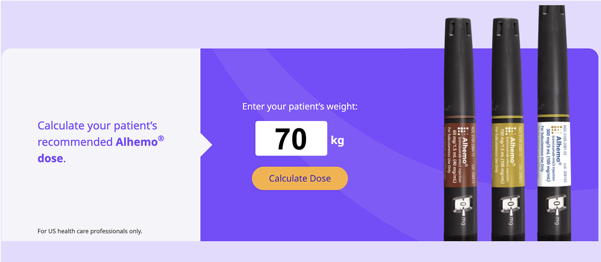 Alhemo dosing tool illustration