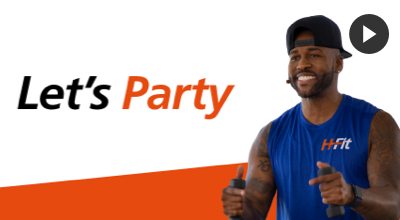Video still of Dolvett Quince for H-Fit workout Let's Party.
