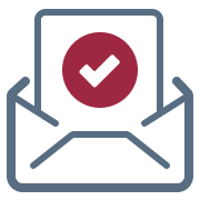 Icon of a document with a check mark inside an open envelope.