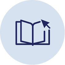Icon of a book with a computer mouse pointer over it