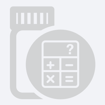 icon depicting a vial and a calculator. The screen on the calculator reads &lsquo;?.&rsquo;