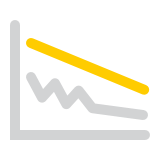 Illustrated graph showing downward trend.